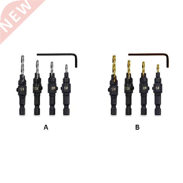 Pack of 4 Countersink Drill Bit Set  Drilling Bits Quick