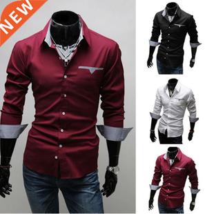Men's Slim Fit Long Sleeve Shirt Formal Dress Shirts