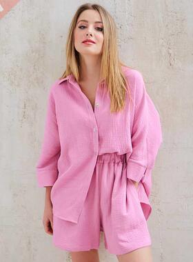 HiLoc Casual Sleepwear Cotton Pajamas For Women Sets Suit Tu