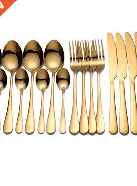 Tablewellware Golden Cutlery Fork Spoon Knife Set