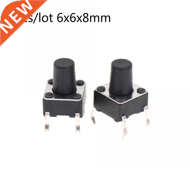 50pcs/lot DC 12V 0.5A 6x6x8MM 4PIN Tactile Tact Push Button