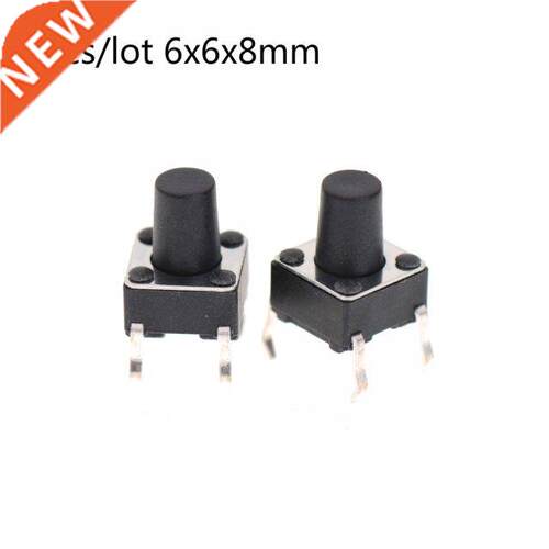 50pcs/lot DC 12V 0.5A 6x6x8MM 4PIN Tactile Tact Push Button