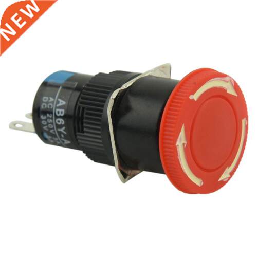 AC 250V 5A 3 Pin 1NC Mushroom Emergency Stop Push Button
