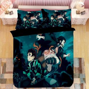 Demon Slayer Sticker Bed Linen Cartoon Anime Duvet Covers Pi