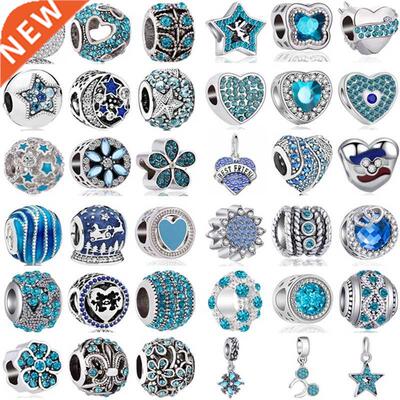 European Dazzling Blue Crystal Beads Fit Original Brand Char