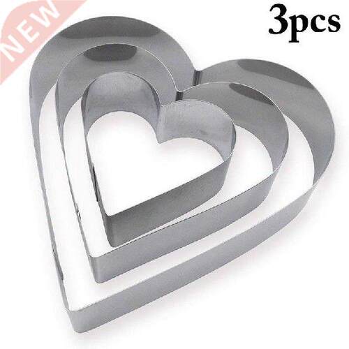 3pcs Metal Cookie Cutter Mold for BakingSquare Heart Cake