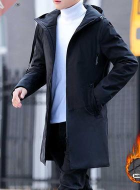 2019 Winter Jacket men hooded Slim Korean Parka Hombre long