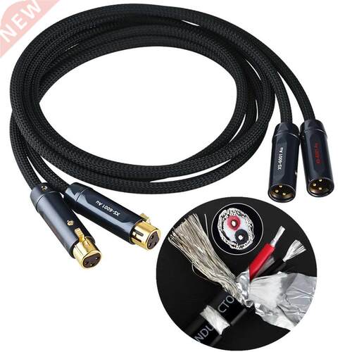 Pair 99.99% Pure Silver XLR Balanced Cable Mixer DVD CD Play