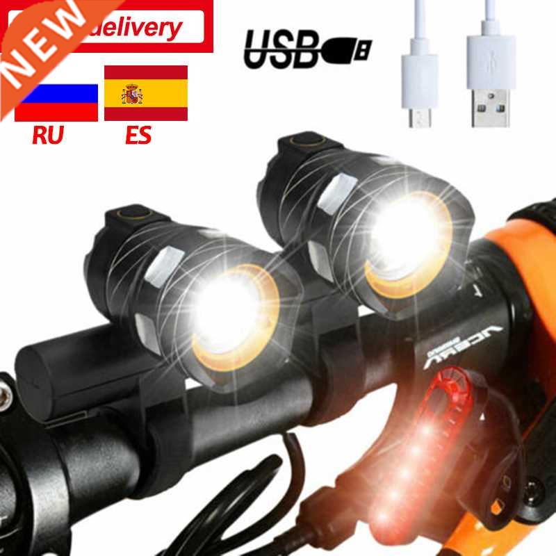 Zoomable Front Bike Light T6 LED Bicycle Lamp USB Rechargeab
