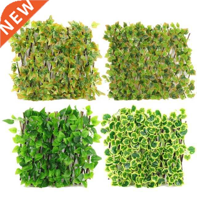 Green Vines Wooden Expandable Faux Privacy Fence Artificial