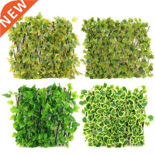 Green Vines Wooden Expandable Faux Privacy Fence Artificial