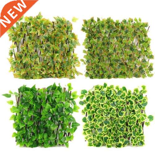 Green Vines Wooden Expandable Faux Privacy Fence Artificial