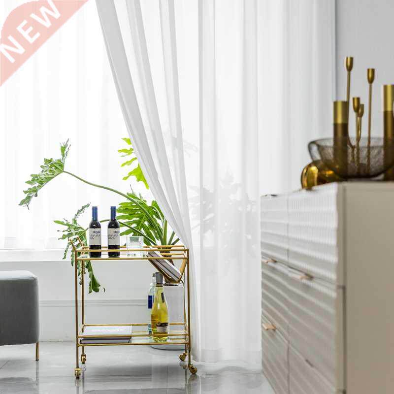 White Tulle Curtains for Living Room Decoration Modern Chiff