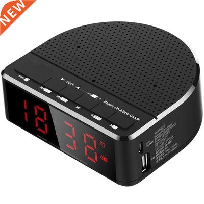 Digital Alarm Clock Radio with Bluetooth Speaker,Red Digit D