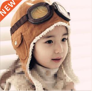 New Fashion Hats Child Pilot Aviator Hat Earmuffs Beanies Ki