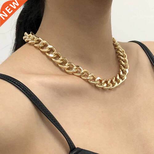 2022 Fashion Big Necklace for Women Twist Gold Silver Color