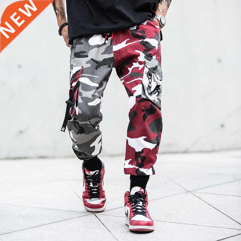 Camouflage Splice joggers pants Men Camo Streetwear Mens Car
