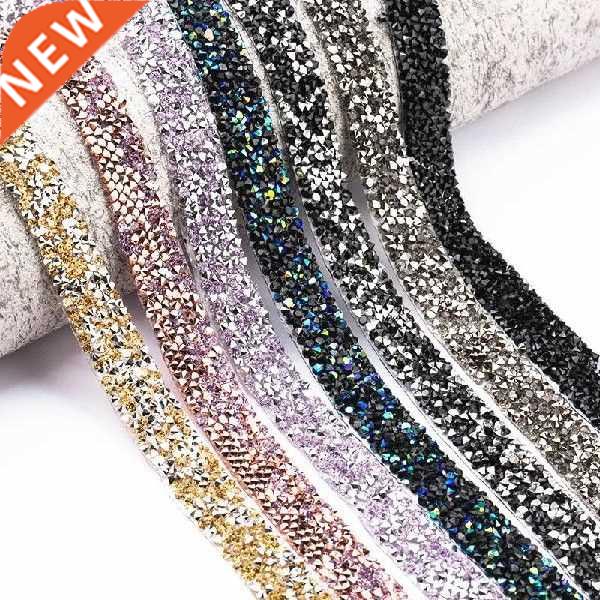 1 Yard 10mm Sewing Trim Crystal Motif Strass Hot Fix