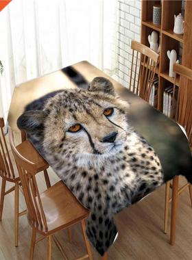 Customizble 3D Round Tblecloth Leoprd Pttern Wshble