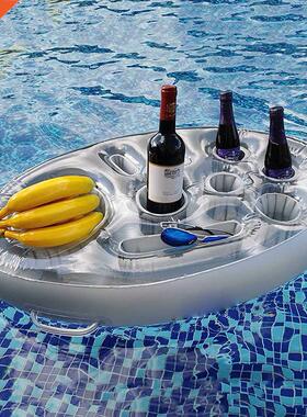Suer Inflatable Float Beer Drinking Cooler Table Water