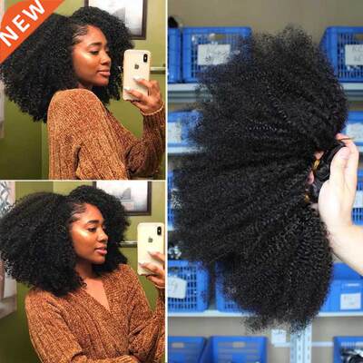 Sapphire Afro Kinky Curly Hair Bundles 4B 4C Afro Curly Huma