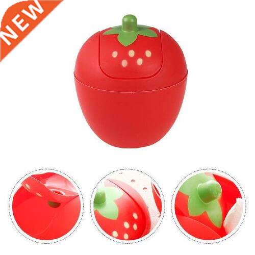 1pcs Cute Plastic Swing Lid Mini Trash Can Trash Bin for