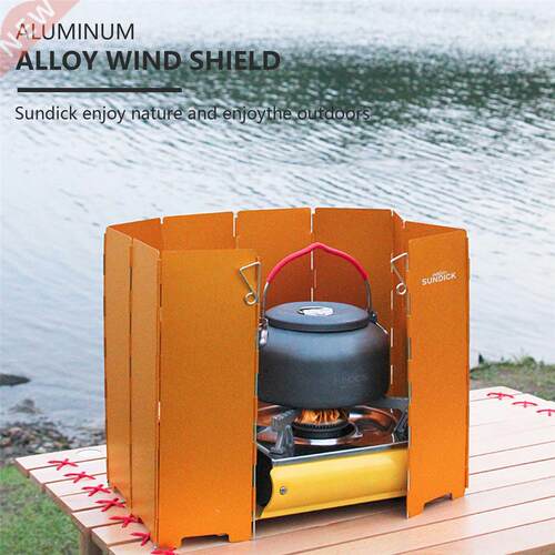 10-12 Plates Foldable Gas Stove Windshield Camping Cooking