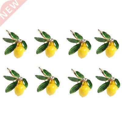 Napkin Rings Set of 8,Lemon Wedding Napkin Holder Gold Napki
