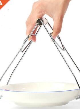 Stainless Steel Foldable Hot Dish Plate Bowl Clip Pots Gripp