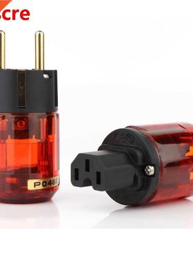 5Pairs P046E+C046 24K Gold-Plated EU SCHUKO Power Plug EUR P