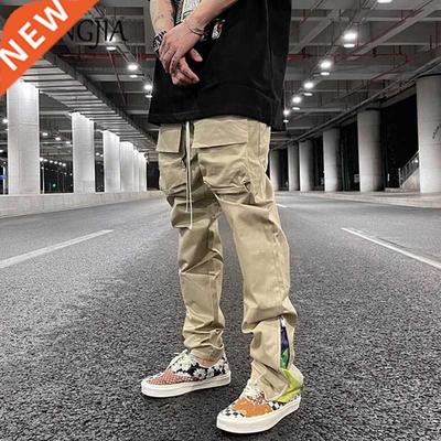 Streetwear Patchwork Cashew Flower Print Cargo Pants Men Wom