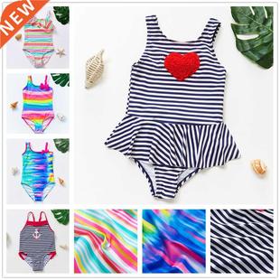 1-12Y Girls swimwear High quality Girls swimsuit Striped pri
