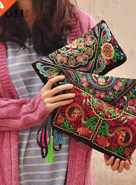 Women Ethnic National Retro Butterfly Flower Bags Handbag Co