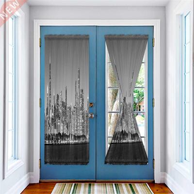 Night Panorama City Door Curtains for Kitchen Bedroom