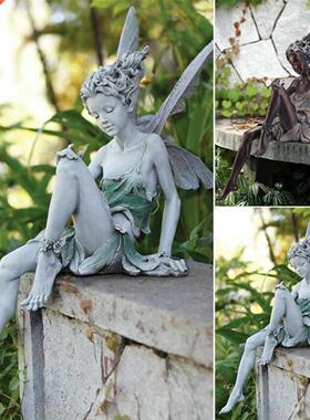 Garden Fairy Statue Yard Pond Fountain Figurine Shelf