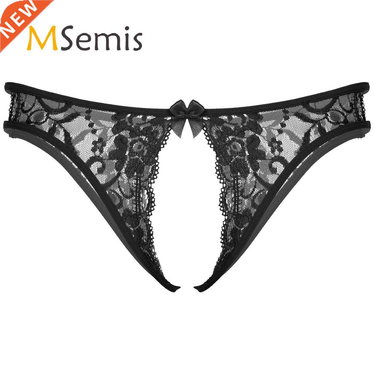 Mens Lingerie Crotchless Sissy Briefs Underwear Floral Lace