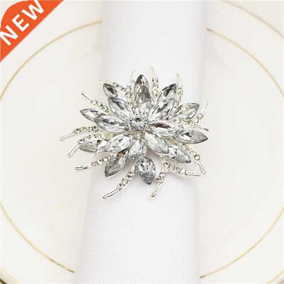 12pcs/lot Bling Christmas Party Snowflakes Dinner Napkin Rin