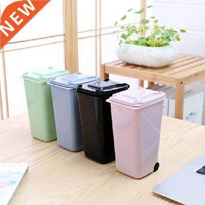 Mini Desktop Trash Can Plastic Waste Bins With Lid