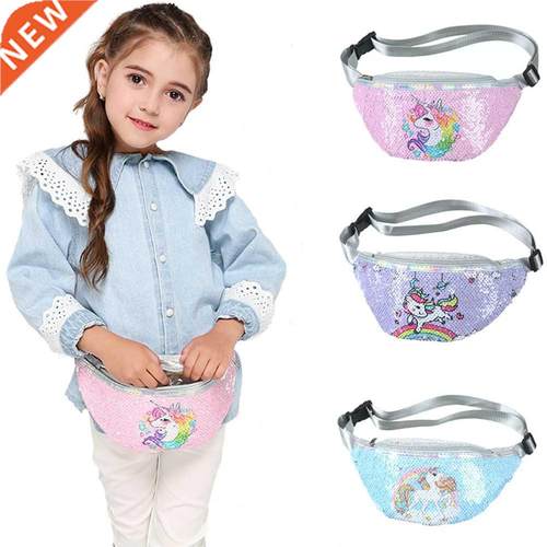 Crtoon Unicorn Wist Bg For Women/Girl Sequins Print Fshi