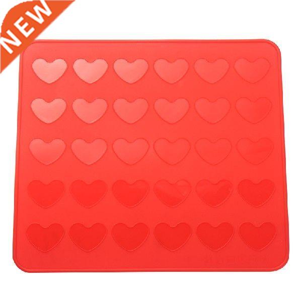 1 Pc Silicone Heart Shaped Macaron Mold Mat Pastry Cake