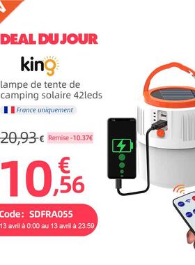 Solar LED Camping Light USB Rechargeable Bulb For Outdoor Te