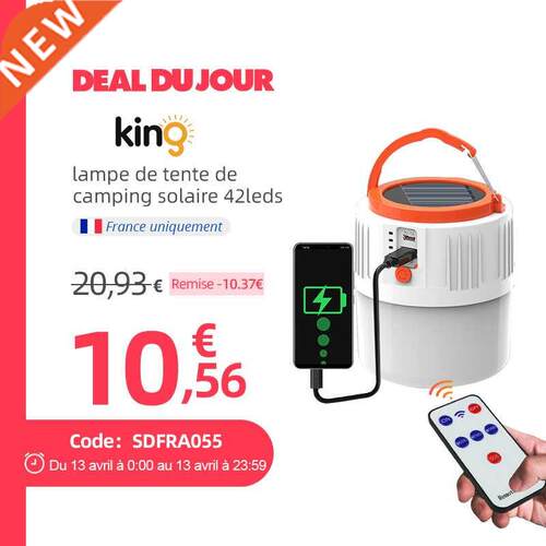 Solar LED Camping Light USB Rechargeable Bulb For Outdoor Te