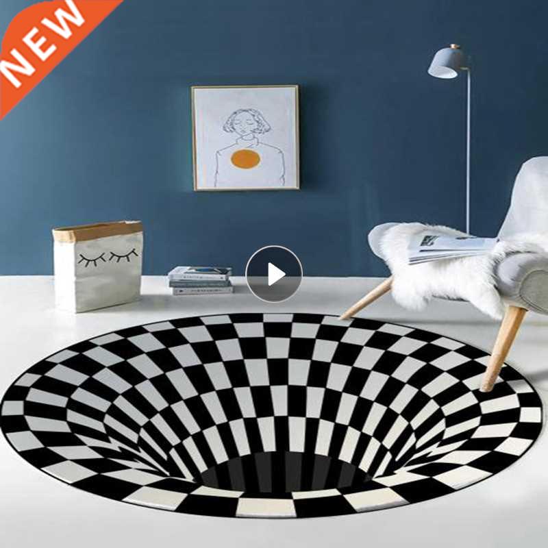 Rug Floor Mts 3d Trp Effect Bottomless Hole Crpet Round