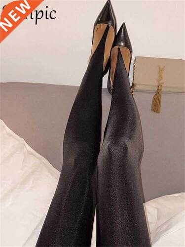 Sampic Korean Fashion Winter Black High Waisted Skinny Y2K W