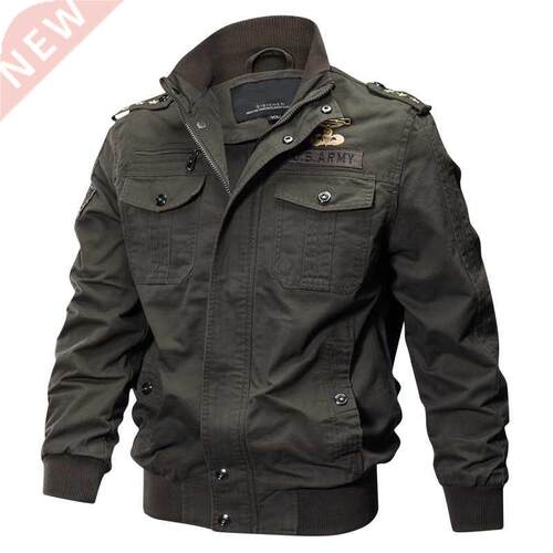 Plus Size Military Bomber Jacket Men Spring Autumn Casual Mu