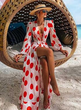 Beach Dress 2021 Bikini Cover Up Print Bathing Suit Women Ki