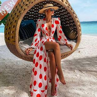 Beach Dress 2021 Bikini Cover Up Print Bathing Suit Women Ki