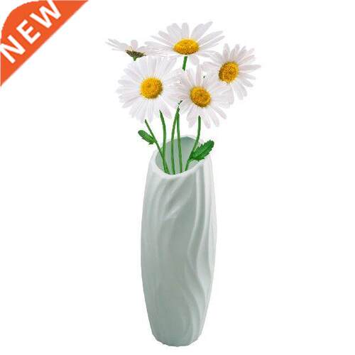 White Plastics Vase For Flowers Unbreakable Ceramic Look