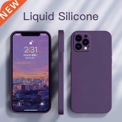 1DS NEW Square Liquid Silicone Phone Case For iPhone 11 12 1