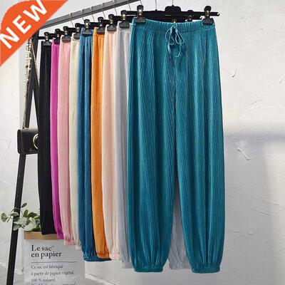 Spring/summer 2022 new ice silk chiffon pleated pants women